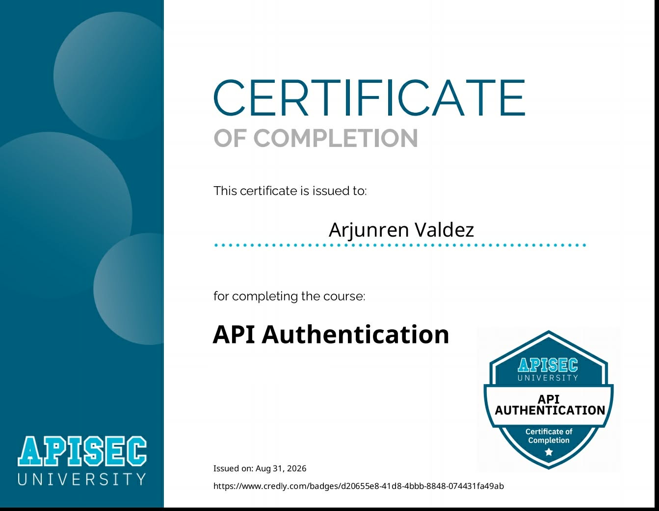 API Security Authentication certificate