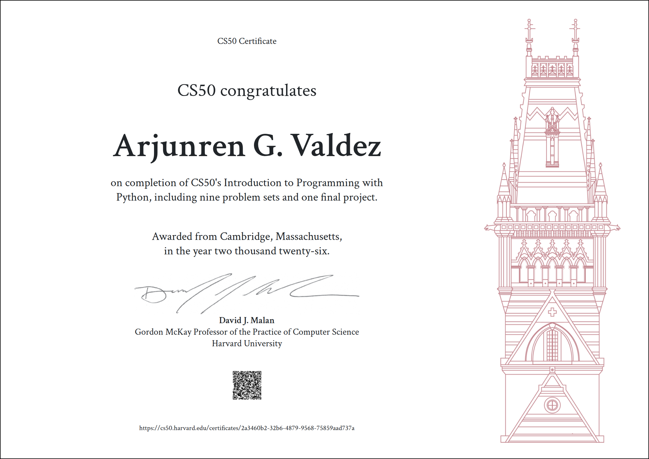 CS50 Certificate