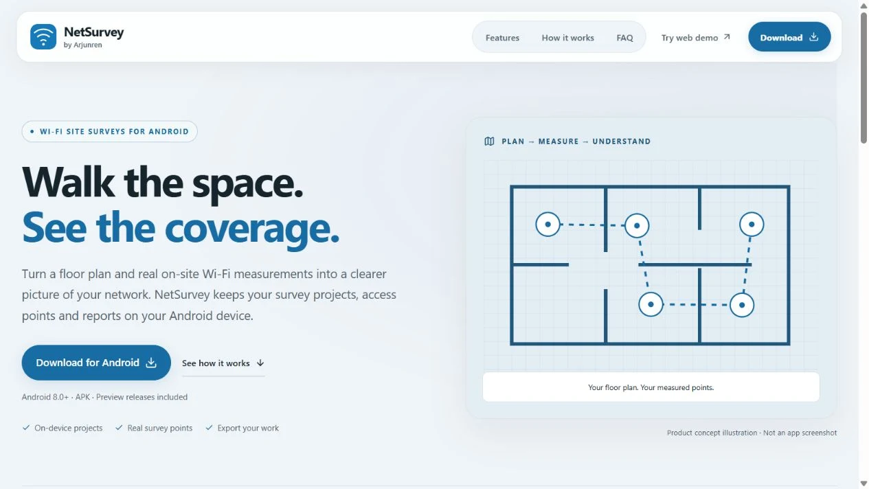 NetSurvey product website preview